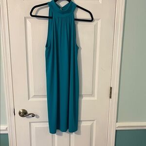 Michael Kors Teal Sleeveless Midi Dress